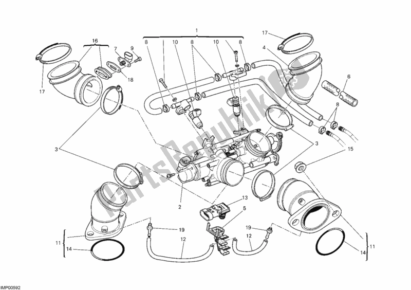 Todas las partes para Cuerpo Del Acelerador de Ducati Monster 696 USA 2008